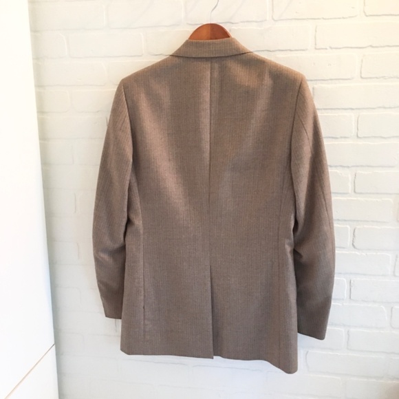 Vintage Men’s Blazer A.Gold & Sons Pinstripe Wool Moka Cream Old money 42L - Picture 13 of 15